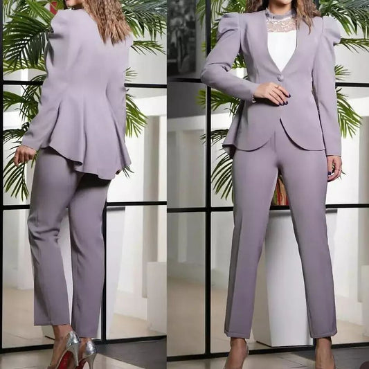 Women Wedding Tuxedos Plus Size Mother of the Bride Pants Suits Prom Evening Party Outfit (Jacket+Pants)