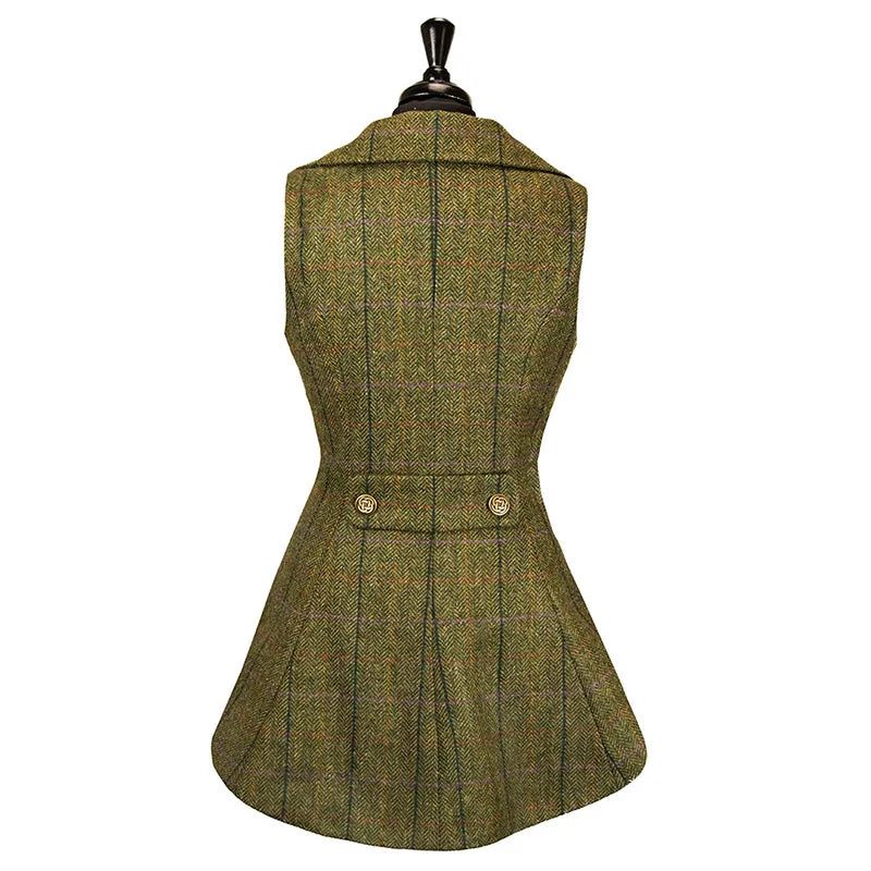 Chaleco de traje para mujer, chaqueta cruzada de tweed con diseño de espiga a cuadros, los mejores abrigos, ropa, Płaszcz 