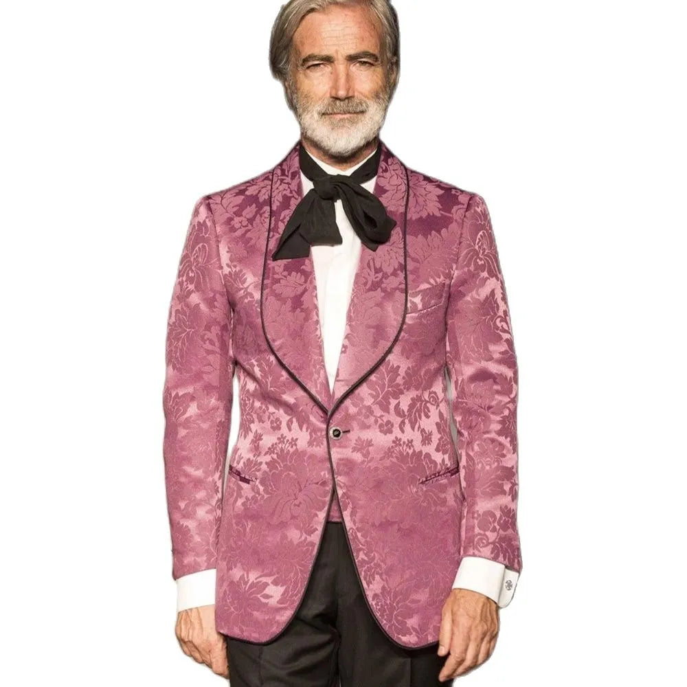 Wedding Men's Light Purple Jacquard Suit Custom Party/Prom/Business Casual Tuxedo Slim Fit Luxury Clothing 2 Piece