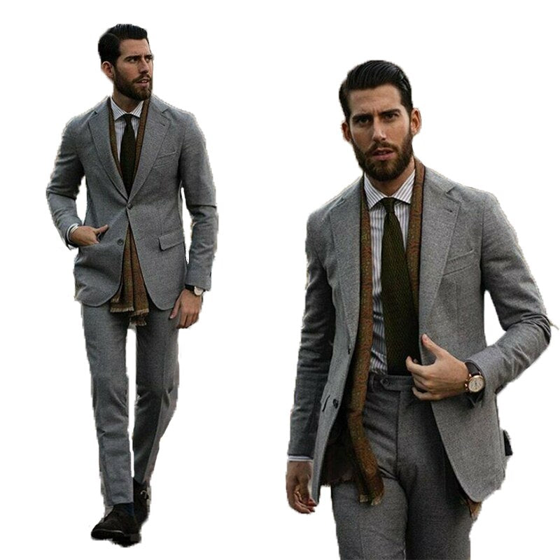 Costumes pour hommes pour mariage, smokings en tweed, robe de mariée, robes de bal, costume de fête d'affaires, costume deux pièces (veste + pantalon) 