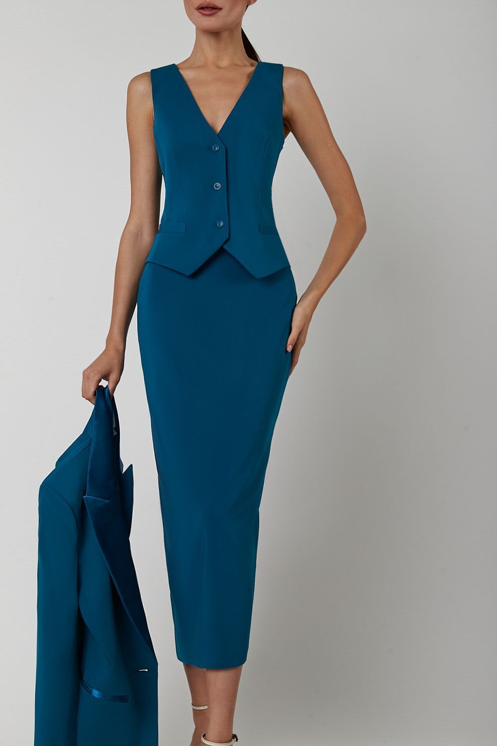 Ensemble blazer et robe pour femme de bureau, cardigan à manches longues, smoking de mariage, pantalon uni, tenue de bureau décontractée 3 pièces 
