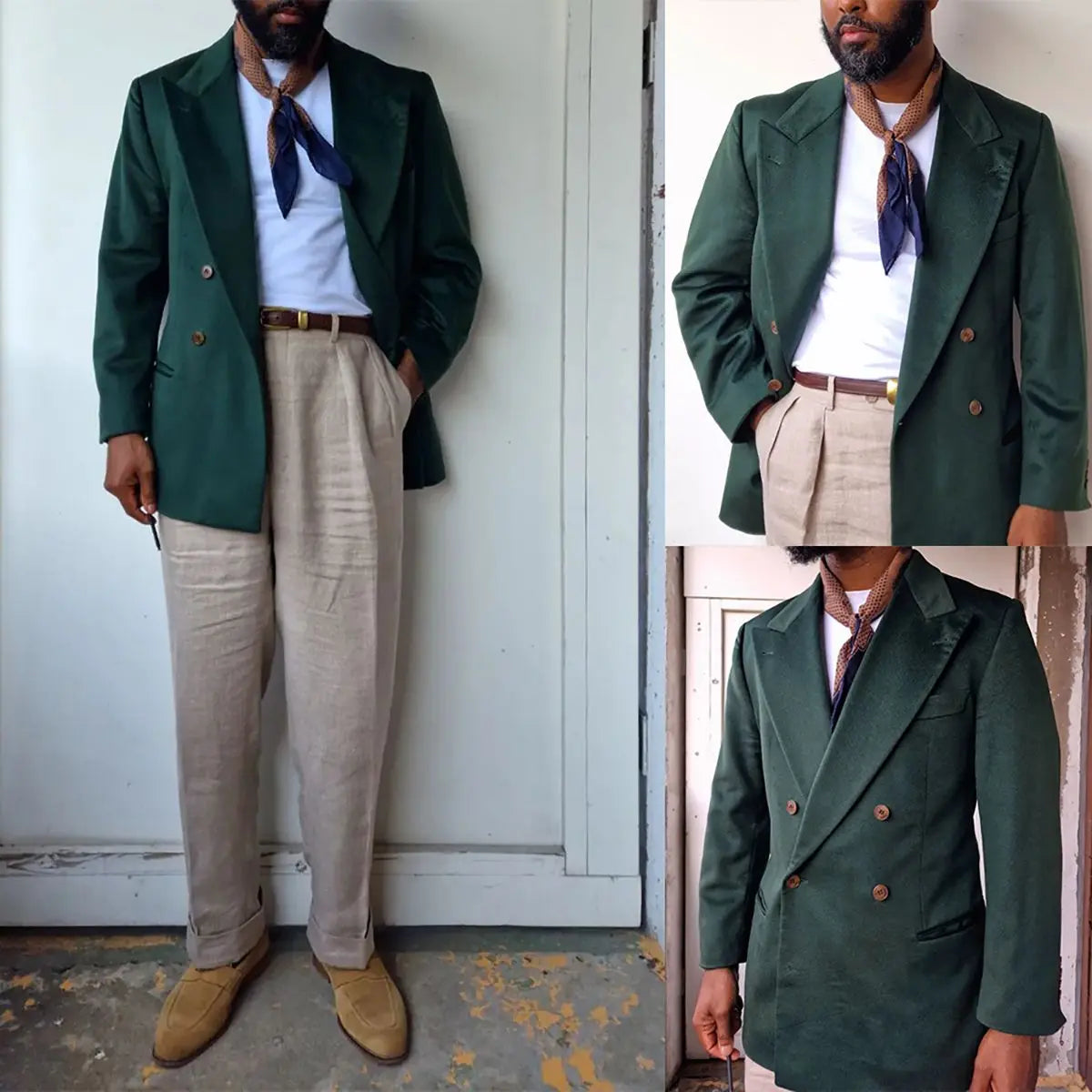 Costume une pièce pour homme, blazer, smoking, croisé, revers larges, pour mariage, marié, affaires, décontracté, bal, sur mesure