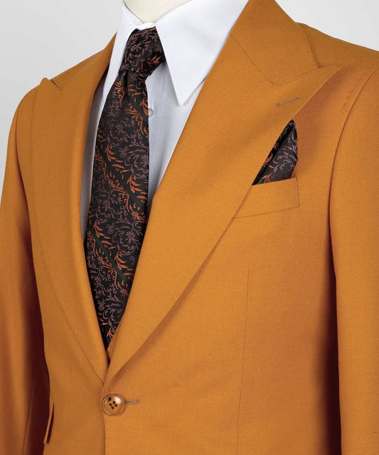 Conjunto de 3 piezas de chaqueta, pantalón y chaleco para hombre, traje de boda, traje a medida, color naranja 
