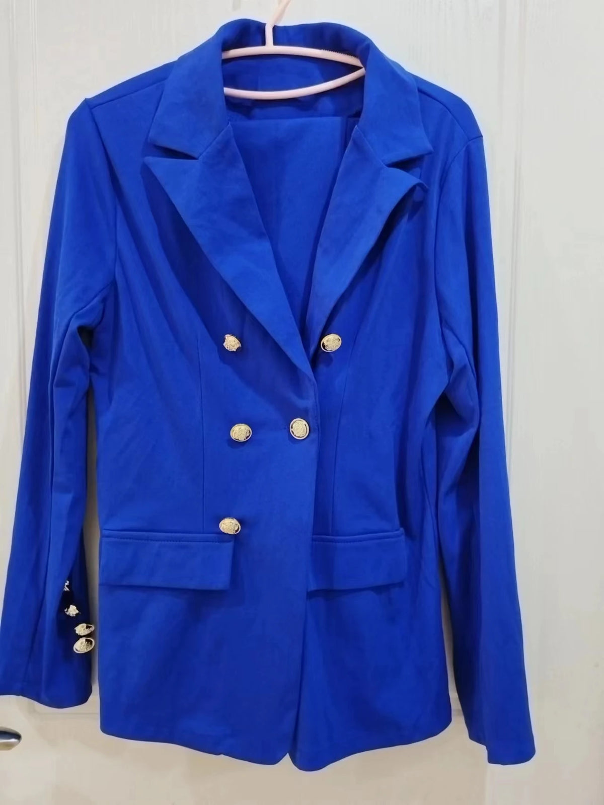 Ensemble 2 pièces orange pour femme, nouveauté, décontracté, affaires, blazer croisé, veste, pantalon, élégant, formel, pour dames 