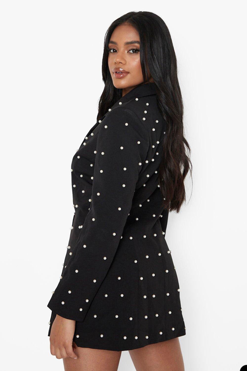 Chaqueta larga con cuentas de perlas para mujer, trajes para damas, para invitados de fiesta de graduación, ropa formal, blazer hecho a medida 