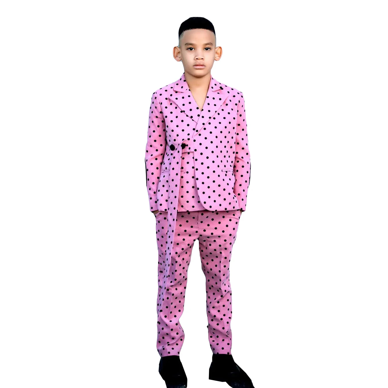 Trajes formales rosas para niño, esmoquin de cena para niños pequeños, para bodas, fiestas, graduaciones, cumpleaños (chaqueta y pantalón) 