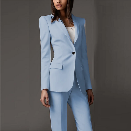 Pink Women Business Solid Color Pants Suits Formal Office Ladies 2 Pieces Set Slim Fit Single Buttons Custom Made
