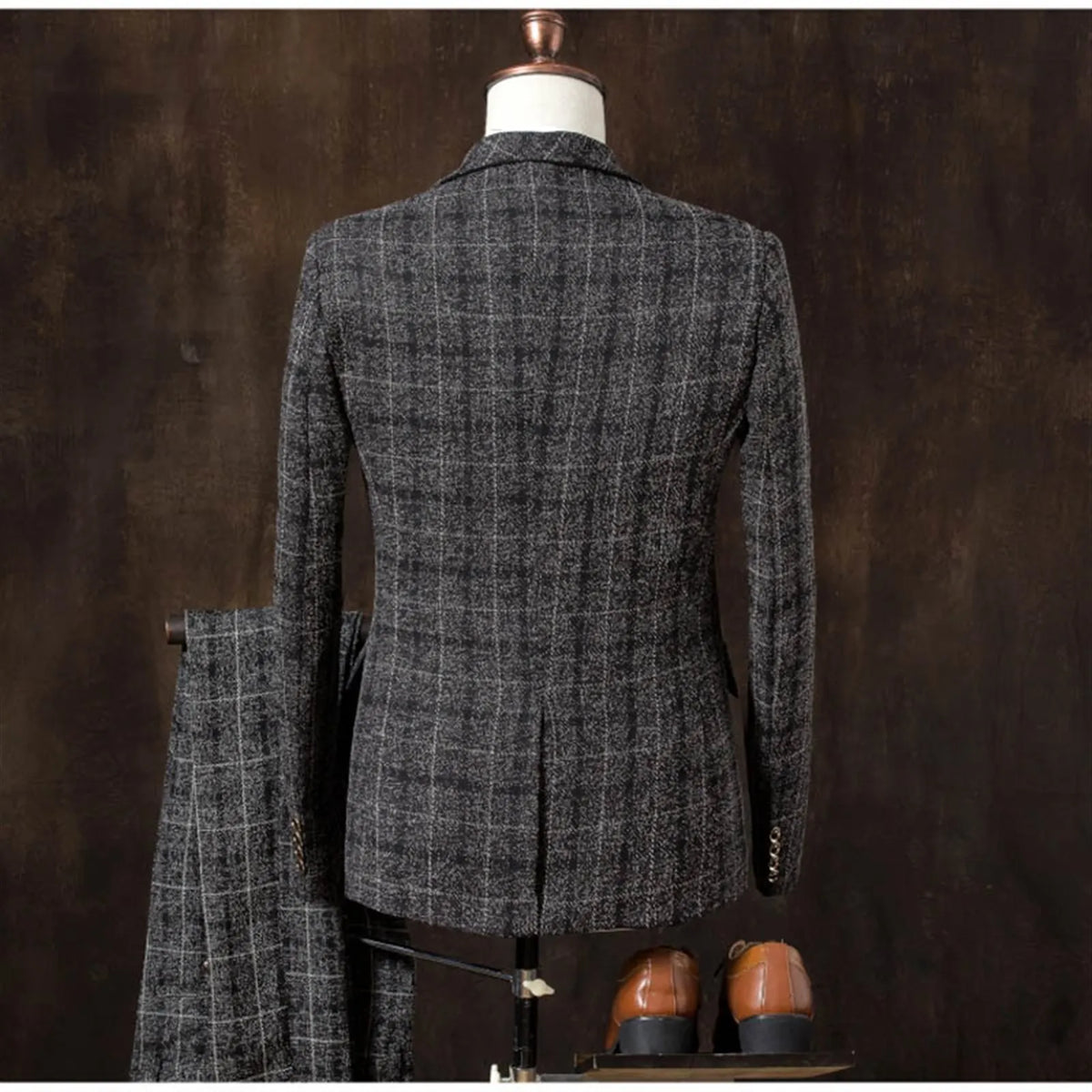 Plaid Men's Suit Business Formal Fitting Suit Wedding Prom Suit Designer Groom Dress Blazer 3 Piece Jacket+Pants+Vest
