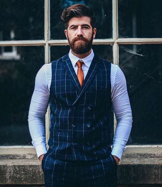 Trajes de 3 piezas a cuadros para hombre, traje clásico, corte entallado, traje vintage, chaqueta de negocios, pantalones, chaleco, esmoquin de boda personalizado. 