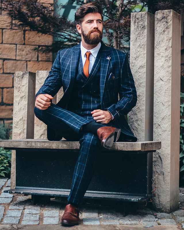 Plaid Men 3 Piece Suits Classic  Suit Slim Fit Vintage Suit Business Jacket Pants Vest Custom Wedding Tuxedos