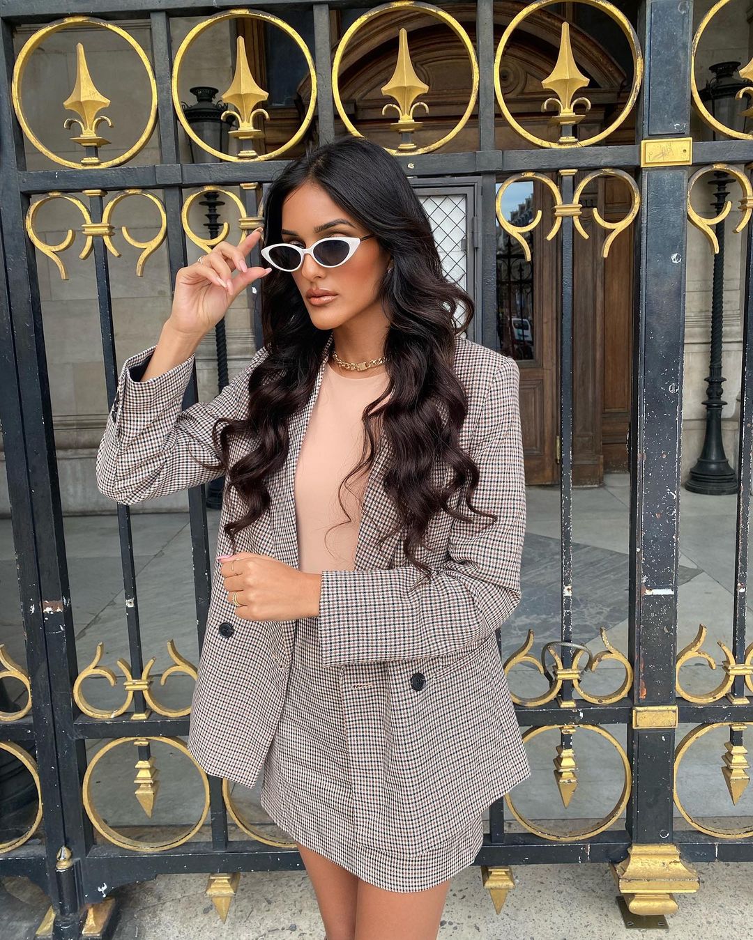 Plaid Women Blazer Suits Street Power Slim Fit Evening Party Formal Skirts Wedding Wear 2 Pieces