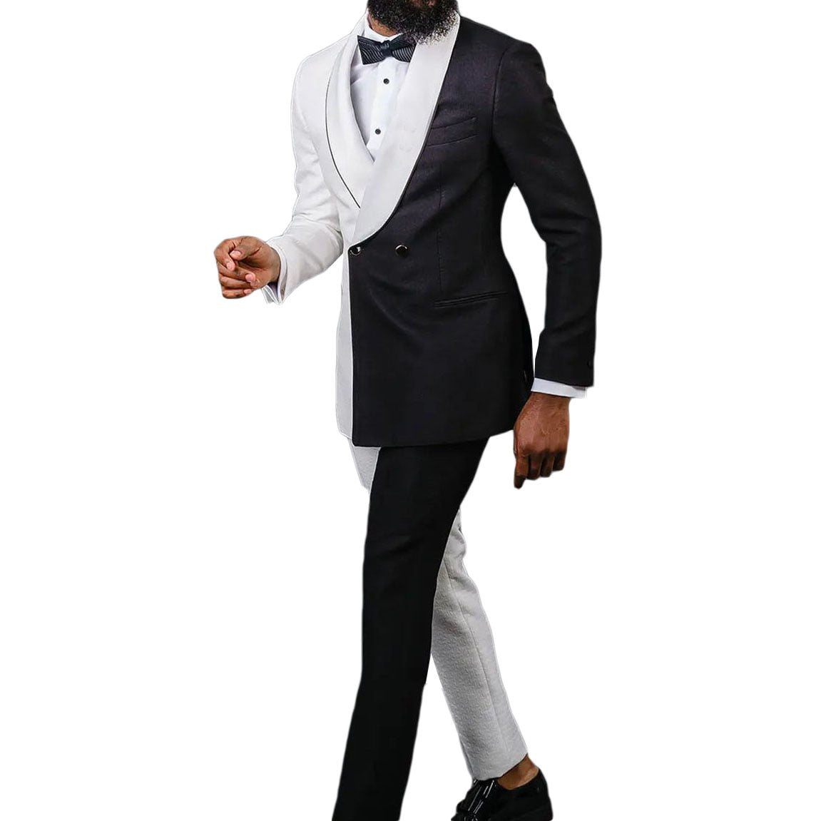 Plus Size Color Matching Wedding Tuxedos Double Breasted men Pants Suits Men Prom Party Formal Outfit (Jacket+Pants)
