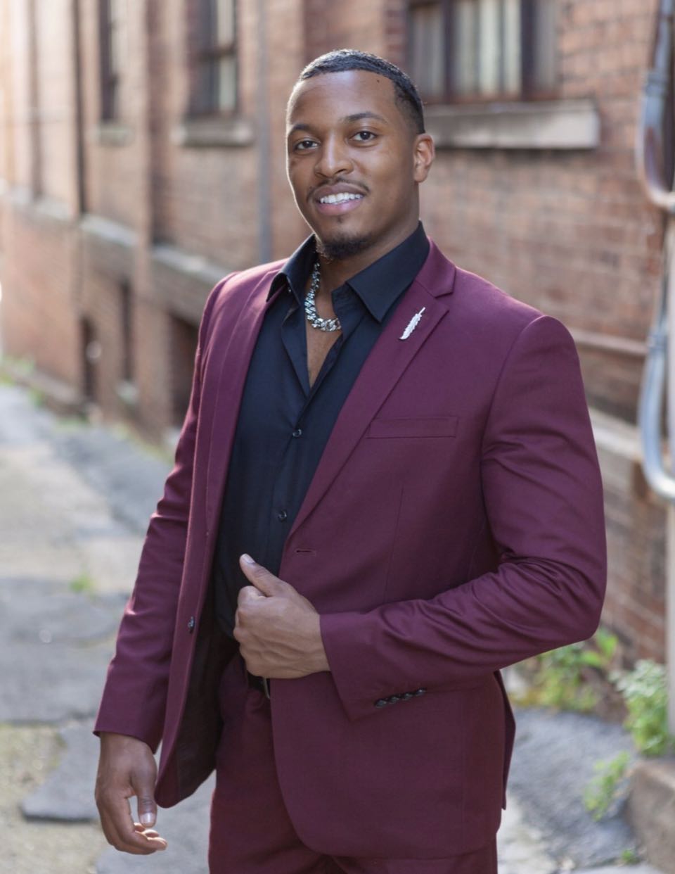 Traje de talla grande para hombre, color burdeos, con solapa de muesca, para novio, esmoquin para boda, fiesta de graduación, blazer ajustado de 2 piezas 