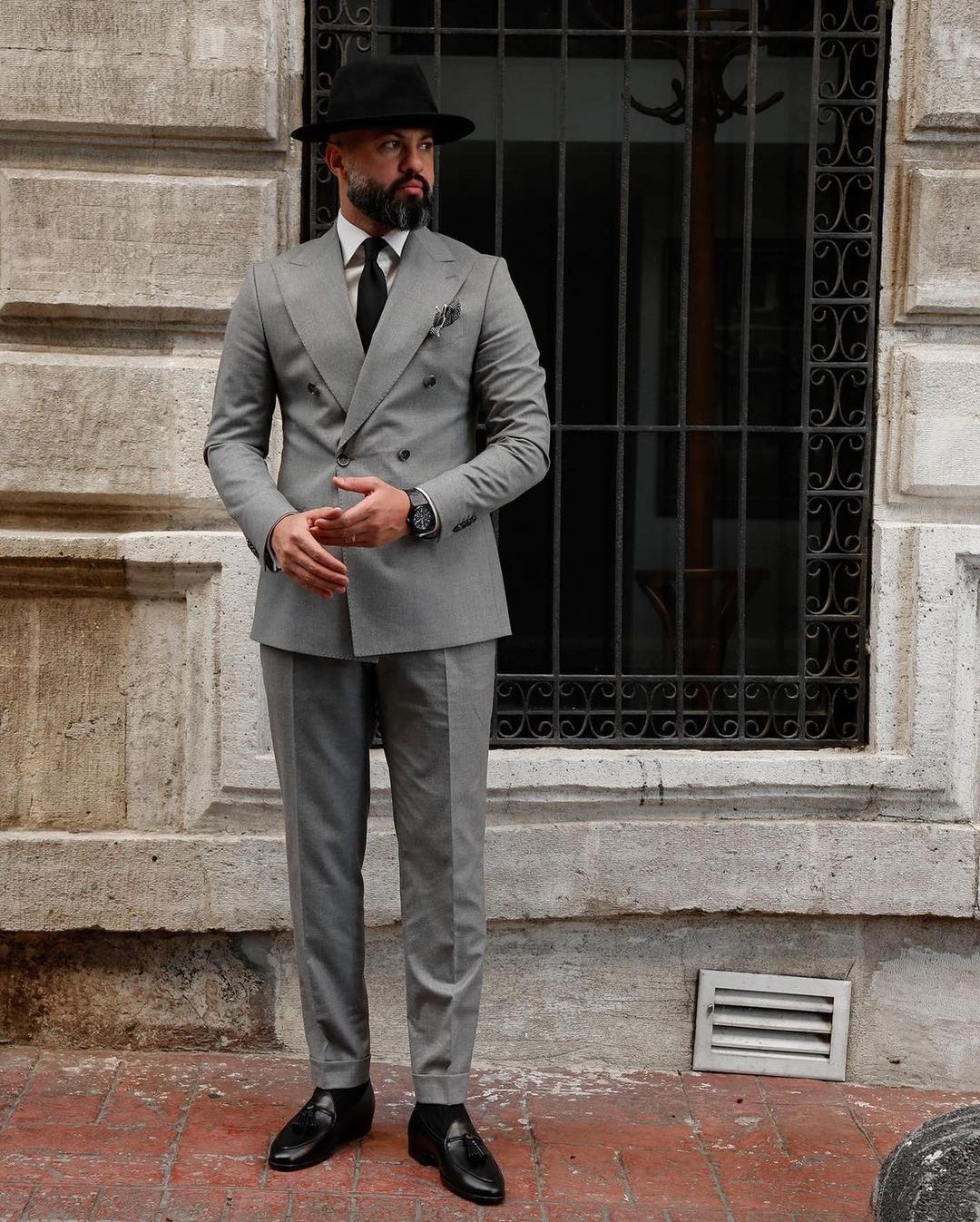 Plus Size Gray Men Wedding Tuxedos Double Breasted Groom Dinner Business Evening Suit Wear Blazer 2 Pieces