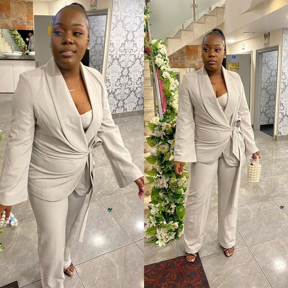 Conjunto de 2 piezas de pantalón y blazer para madre de la novia, talla grande, para verano, fiesta de noche, graduación y boda 