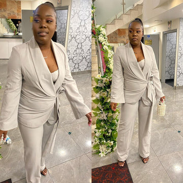 Conjunto de 2 piezas de pantalón y blazer para madre de la novia, talla grande, para verano, fiesta de noche, graduación y boda 