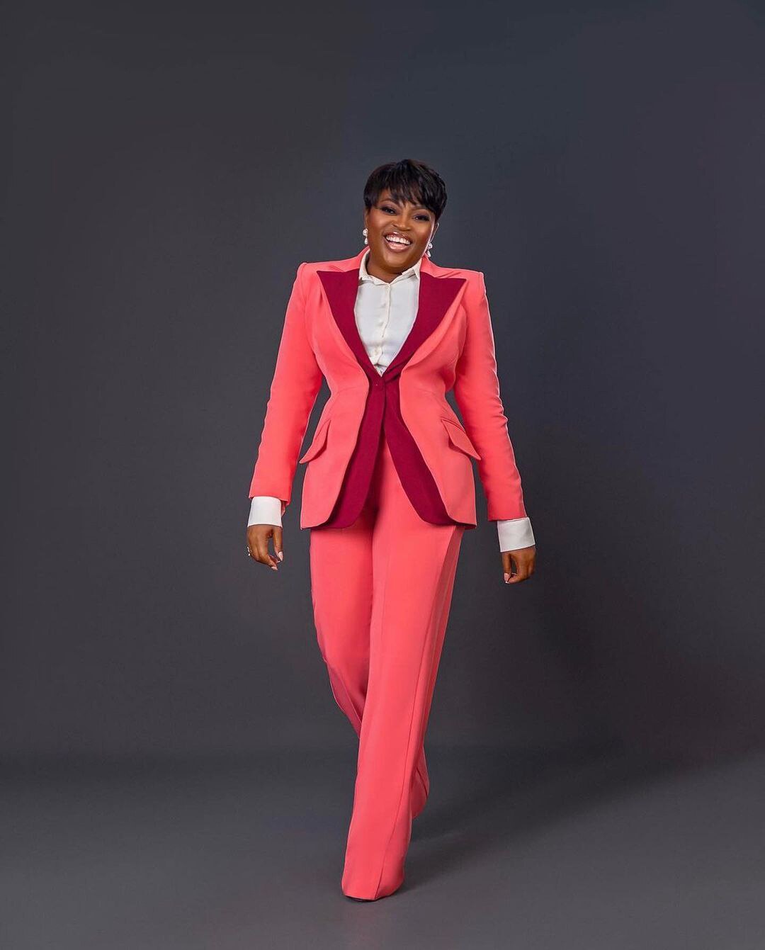 Plus Size Women Pants Suits For Wedding Custom Made High Waist Long Sleeve Evening Wear 2 Pieces
