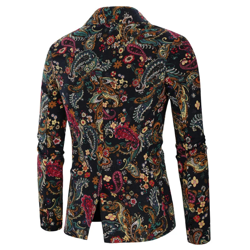 Blazers informales ajustados de moda para hombre, trajes estampados, abrigos, ropa para hombre