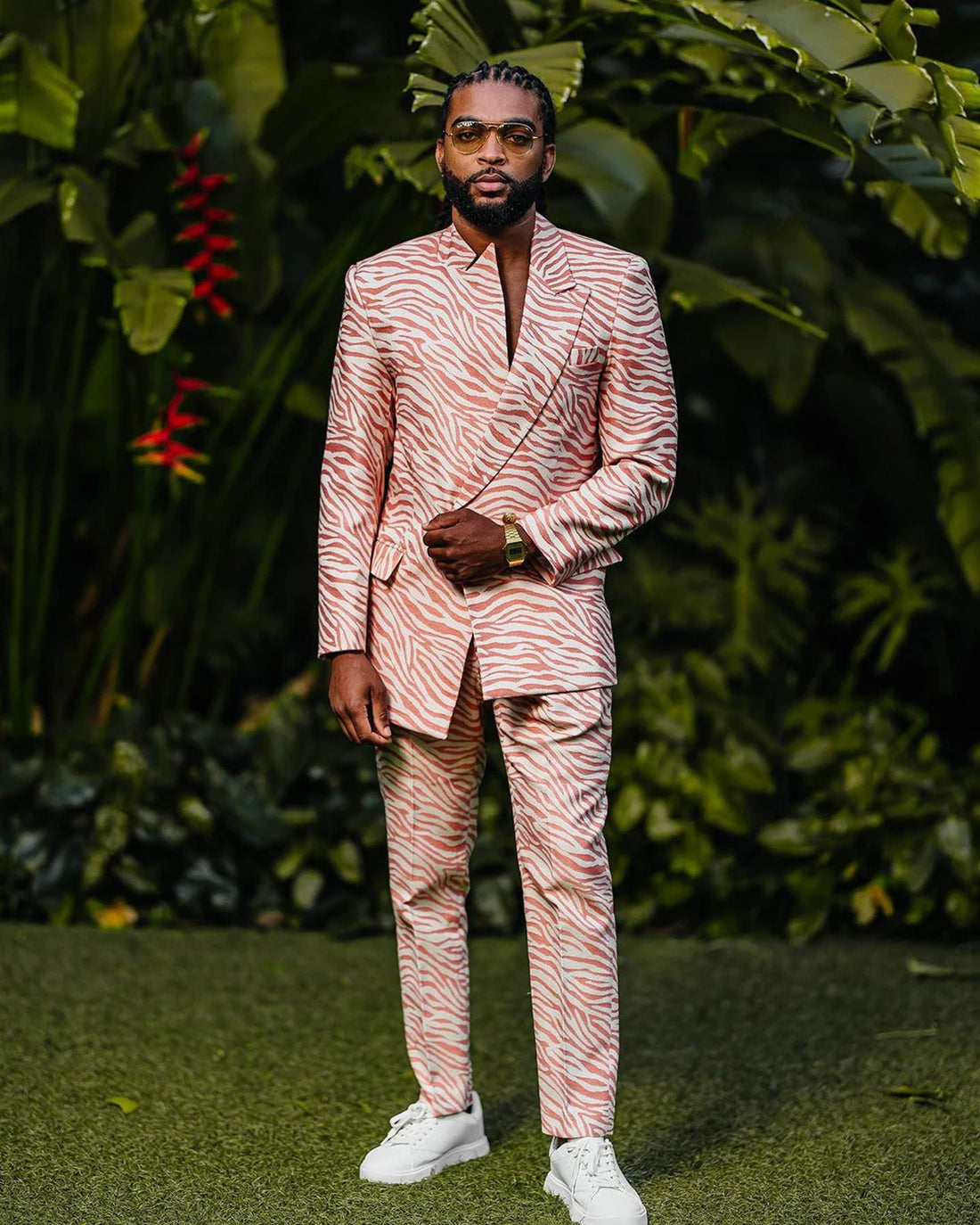 Patrones de impresión para esmoquin de boda para hombre, rosa, cruzado, 2 piezas, chaqueta, pantalón, para fiesta, cumpleaños