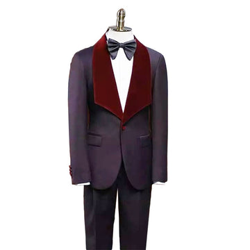 Costume homme violet classique avec veste et pantalon deux pièces, coupe slim, style business, pour mariage, occasion formelle 