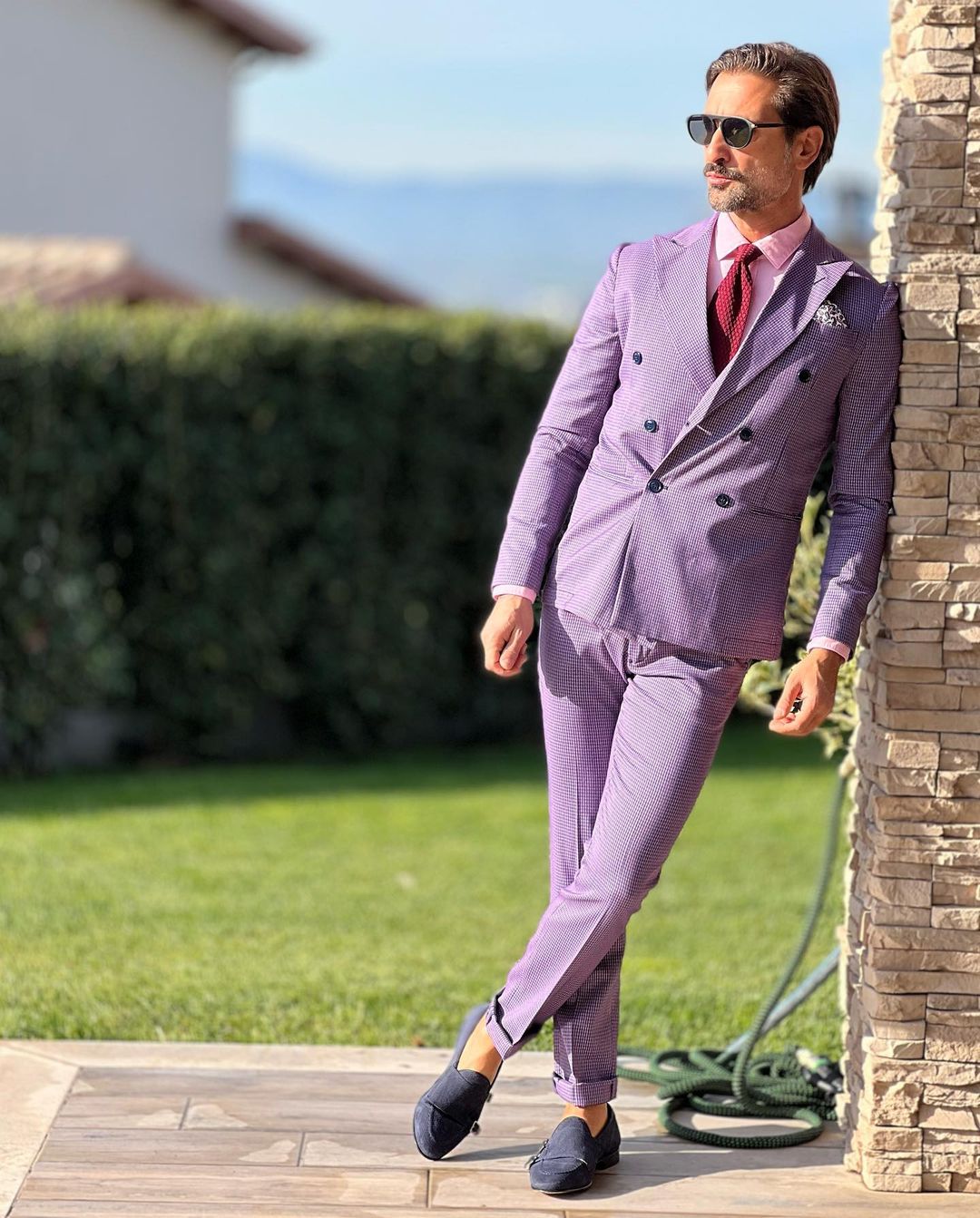 Costume classique violet pour homme, croisé, sur mesure, deux pièces, veste et pantalon, costume de créateur pour occasion formelle 