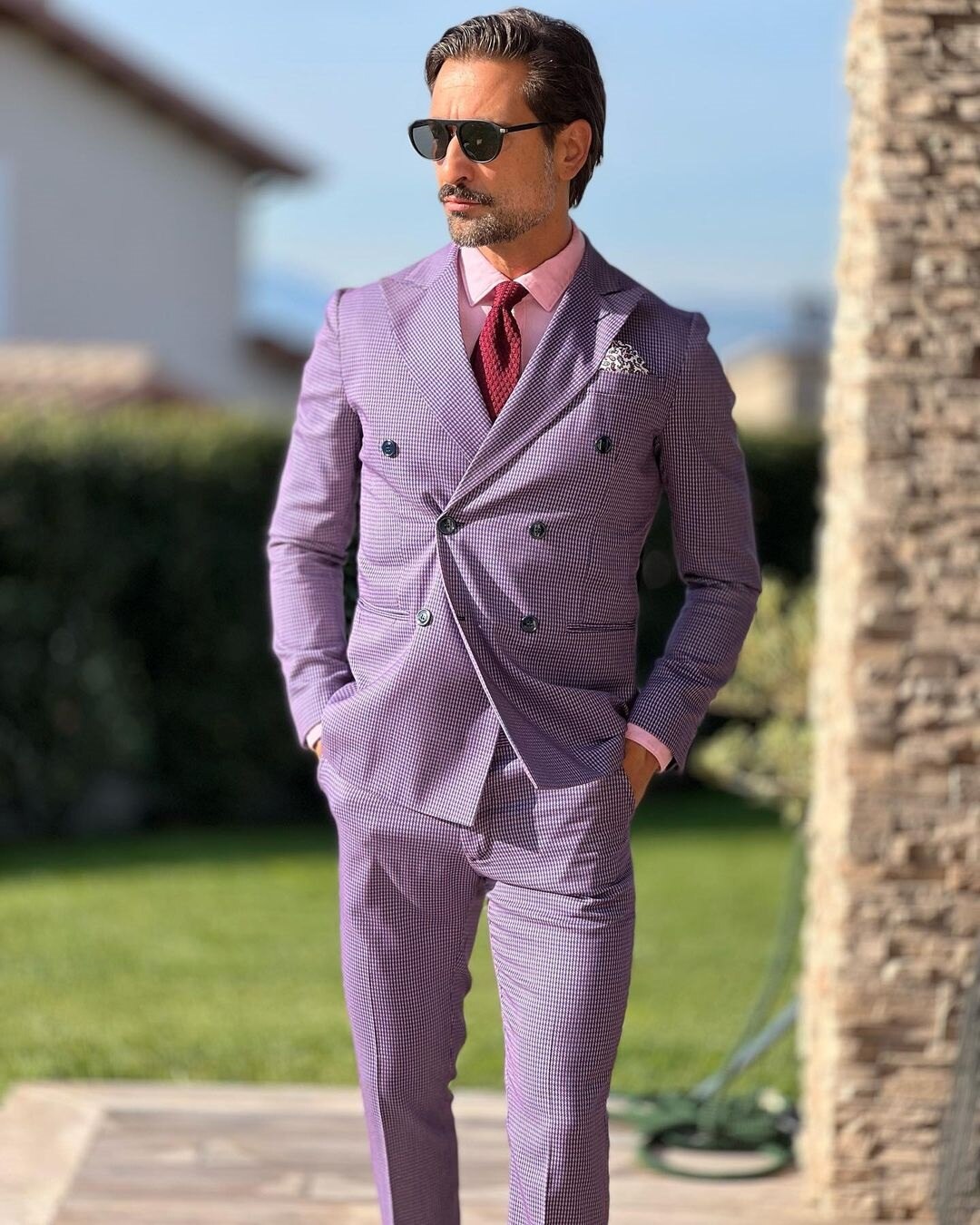 Costume classique violet pour homme, croisé, sur mesure, deux pièces, veste et pantalon, costume de créateur pour occasion formelle 
