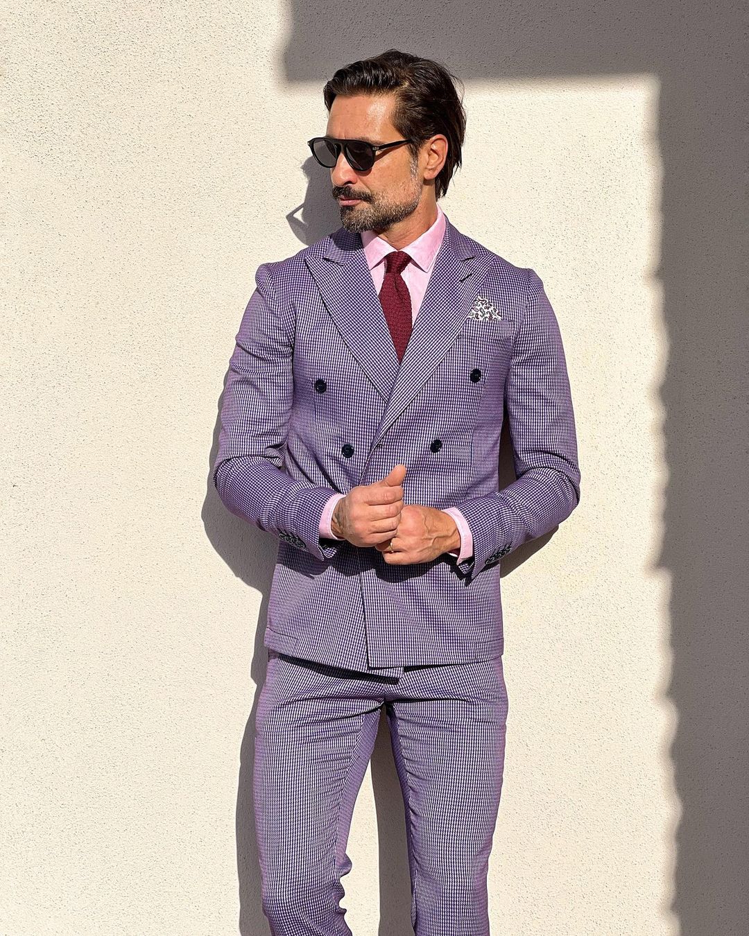 Costume classique violet pour homme, croisé, sur mesure, deux pièces, veste et pantalon, costume de créateur pour occasion formelle 