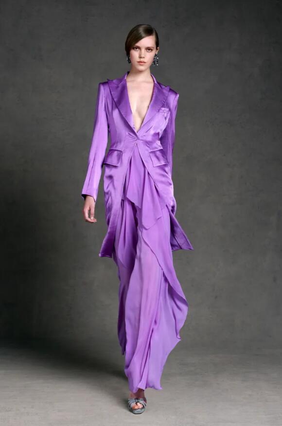 Trajes de pantalón morados para madre de la novia, para mujer, hechos a medida, holgados, para fiesta de noche, formales, cumpleaños, ropa de trabajo, 2 piezas 
