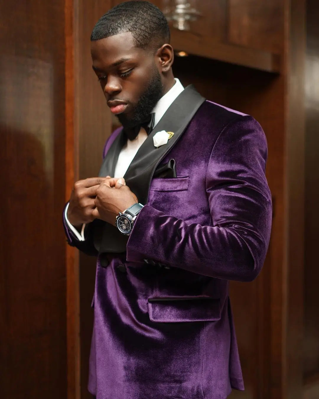 Trajes de hombre de terciopelo morado, 2 piezas, blazer, pantalones, a medida, de un solo pecho, moda formal, caballeros, negocios, novio, casual, a medida.