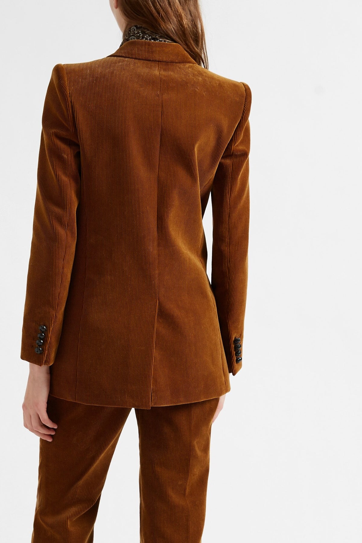 Ensemble veste et pantalon pour femme, smoking épais et chaud en velours côtelé, tenue de soirée ou de mariage 