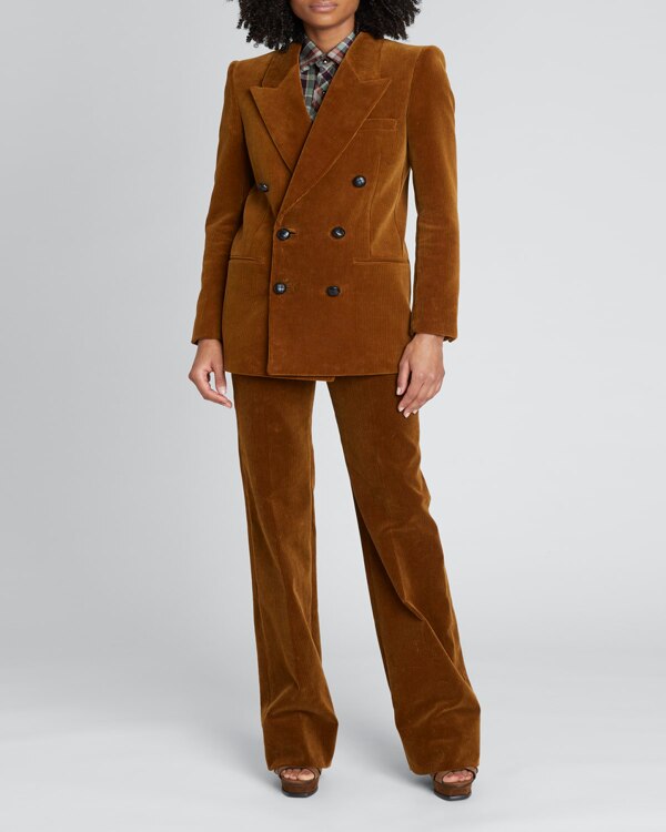 Ensemble veste et pantalon pour femme, smoking épais et chaud en velours côtelé, tenue de soirée ou de mariage 