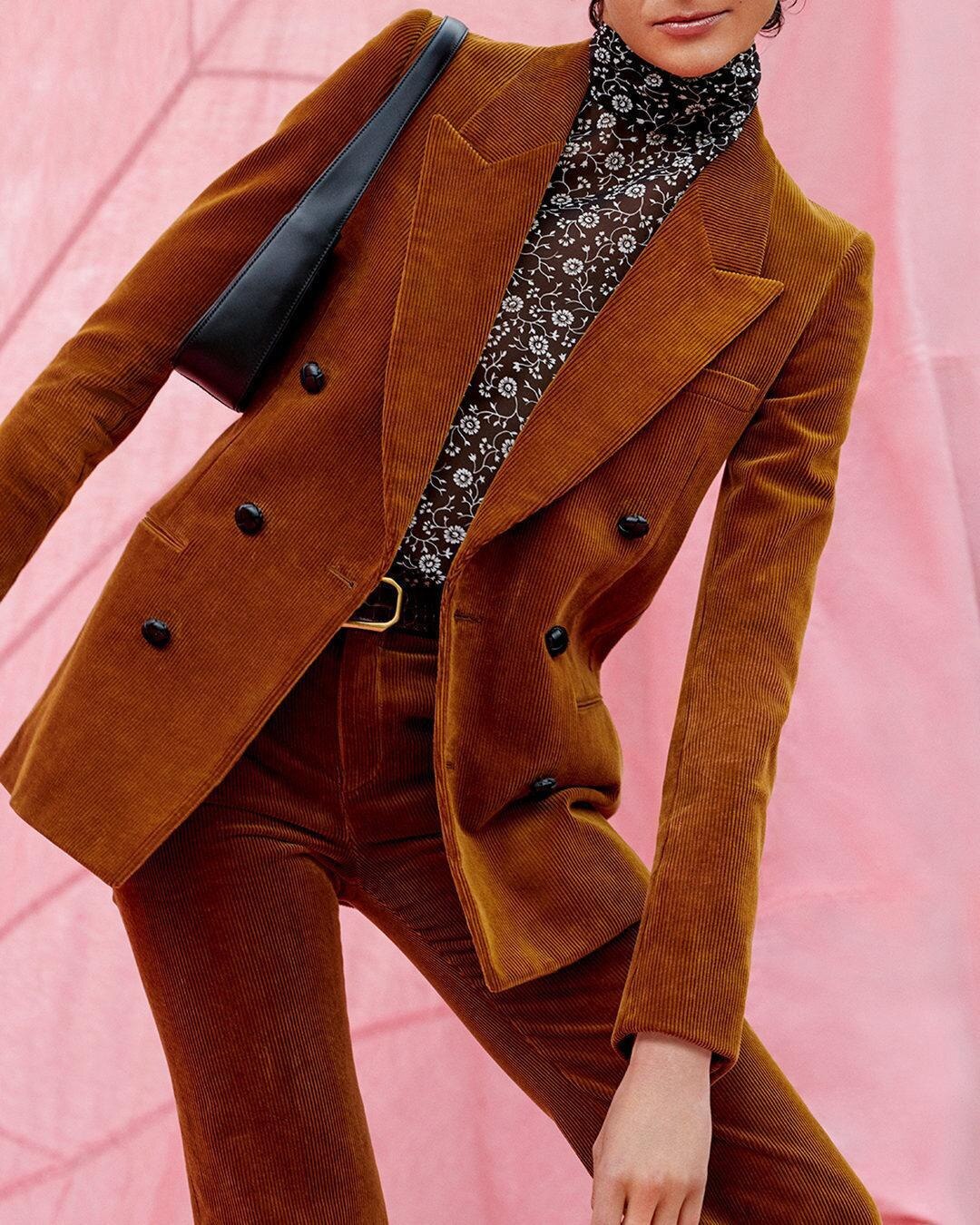 Ensemble veste et pantalon pour femme, smoking épais et chaud en velours côtelé, tenue de soirée ou de mariage 