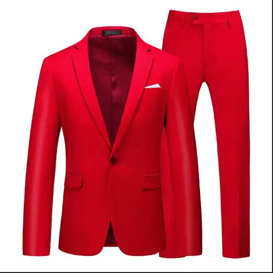 Traje formal rojo de 2 piezas para hombre, vestido de fiesta de boda, abrigo y pantalones, talla grande, negro, blanco y azul. 