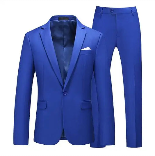 Traje formal rojo de 2 piezas para hombre, vestido de fiesta de boda, abrigo y pantalones, talla grande, negro, blanco y azul. 