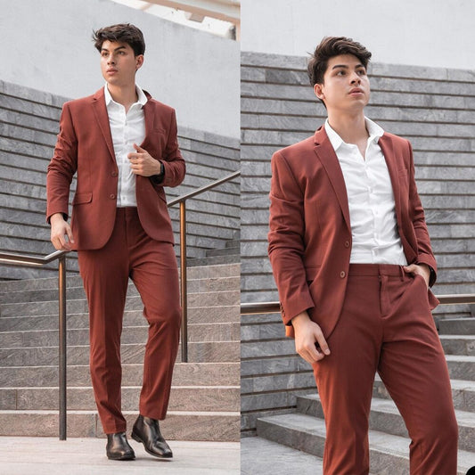Red men Suit Single Breasted Tailor-Made Two-Pieces Jacket Pants Designer Formal Occasion Costume Made
