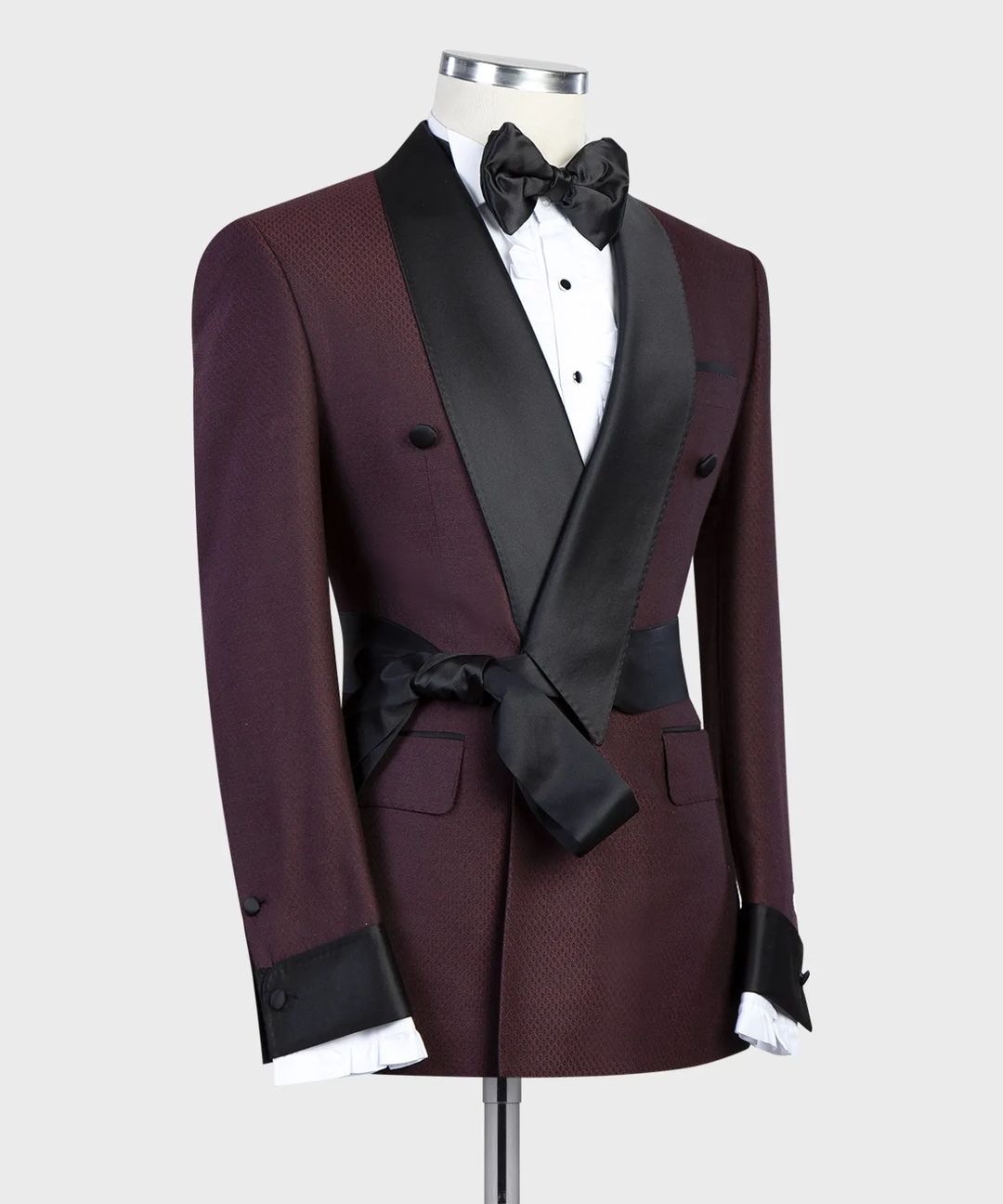 Costume classique pour homme, croisé, sur mesure, col noir, veste une pièce, costume de créateur pour occasion formelle 
