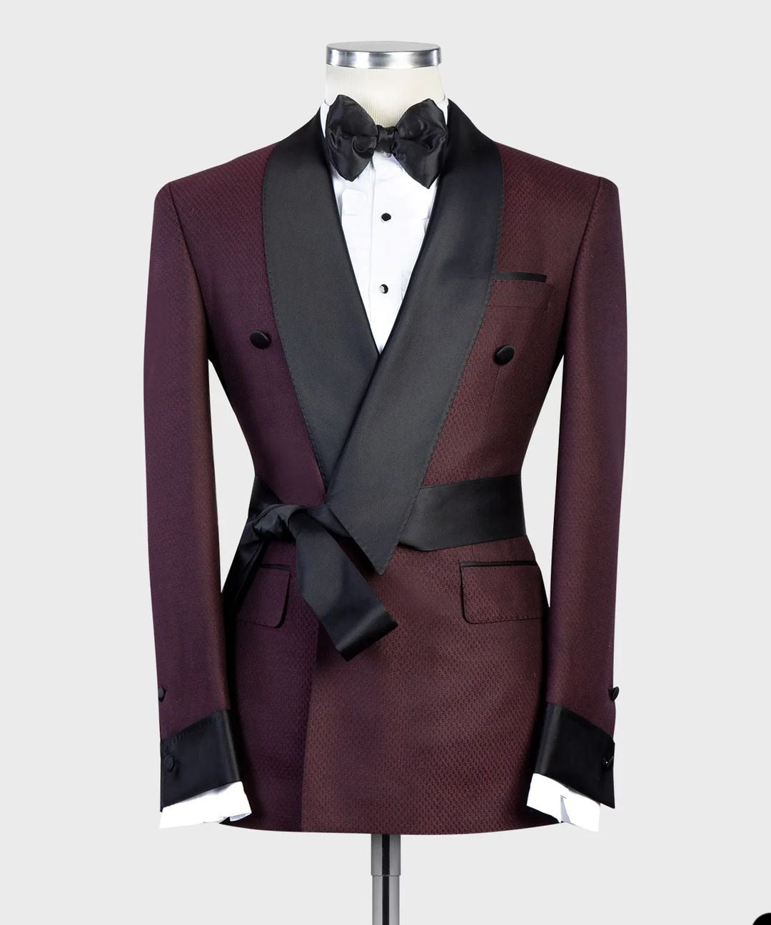 Costume classique pour homme, croisé, sur mesure, col noir, veste une pièce, costume de créateur pour occasion formelle 