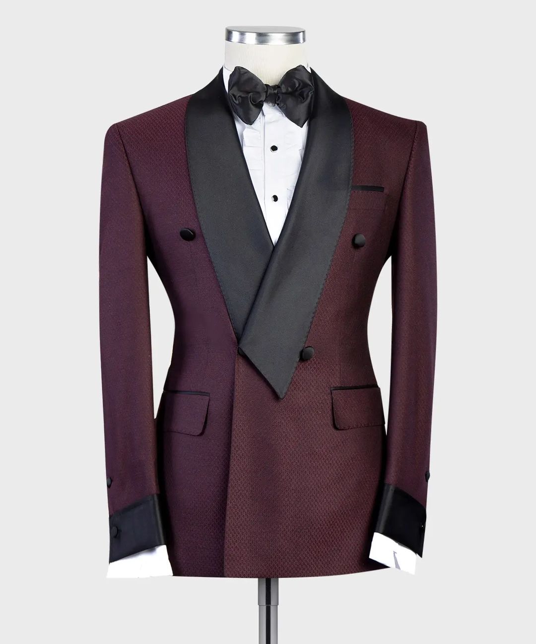 Costume classique pour homme, croisé, sur mesure, col noir, veste une pièce, costume de créateur pour occasion formelle 