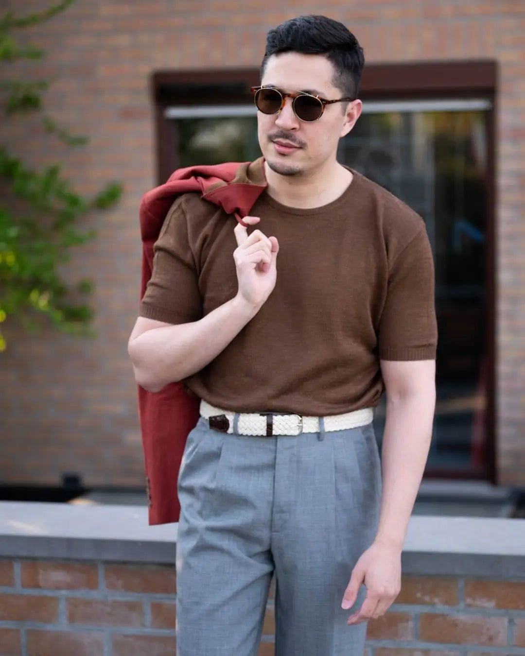 Costume rouge pour homme, smoking fin sur mesure, veste une pièce, costume de marié pour fête de mariage