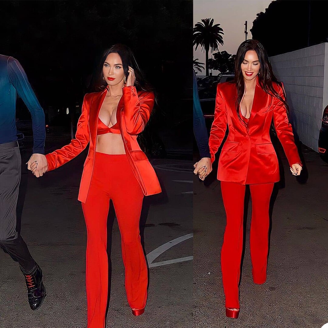 Traje de chaqueta roja para graduación, corte entallado, 2 piezas, pantalón para mujer, holgado, para fiesta, club, boda (chaqueta + pantalón) 