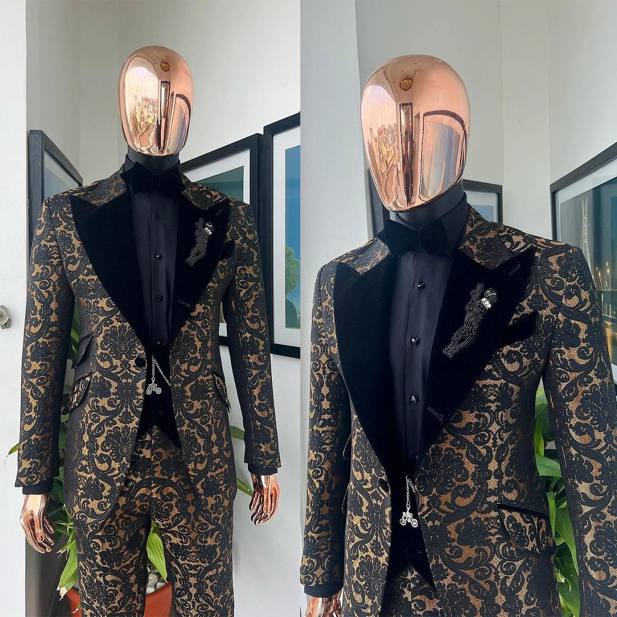 Costume de mariage rétro pour homme, élégant, coupe slim, sur mesure, 2 pièces, manteau et pantalon, pour occasions formelles, fête, chanteur