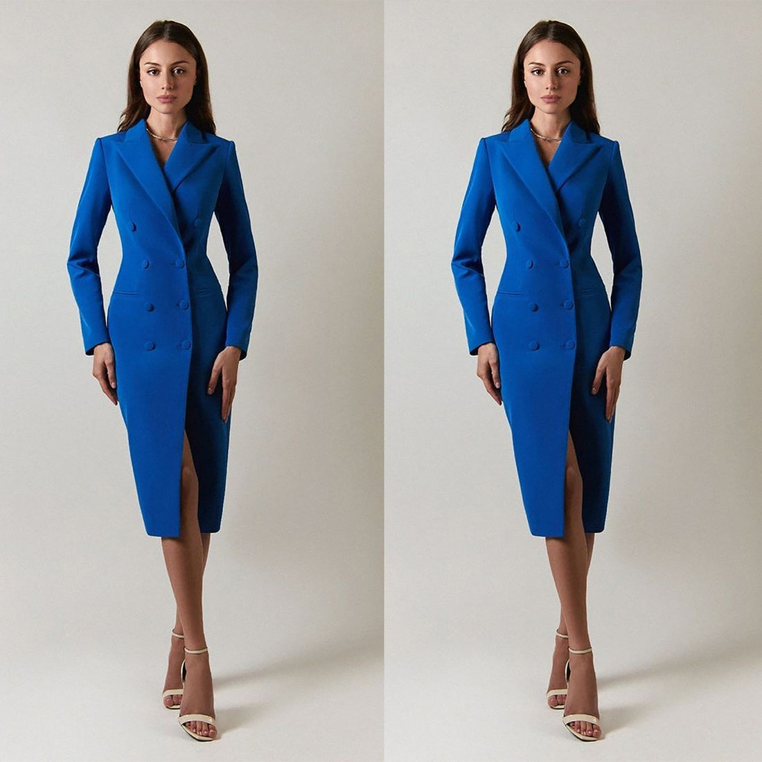 Blazer croisé bleu roi pour femme, style streetwear, idéal pour un mariage, une soirée, une mère de la mariée ou une soirée formelle. 