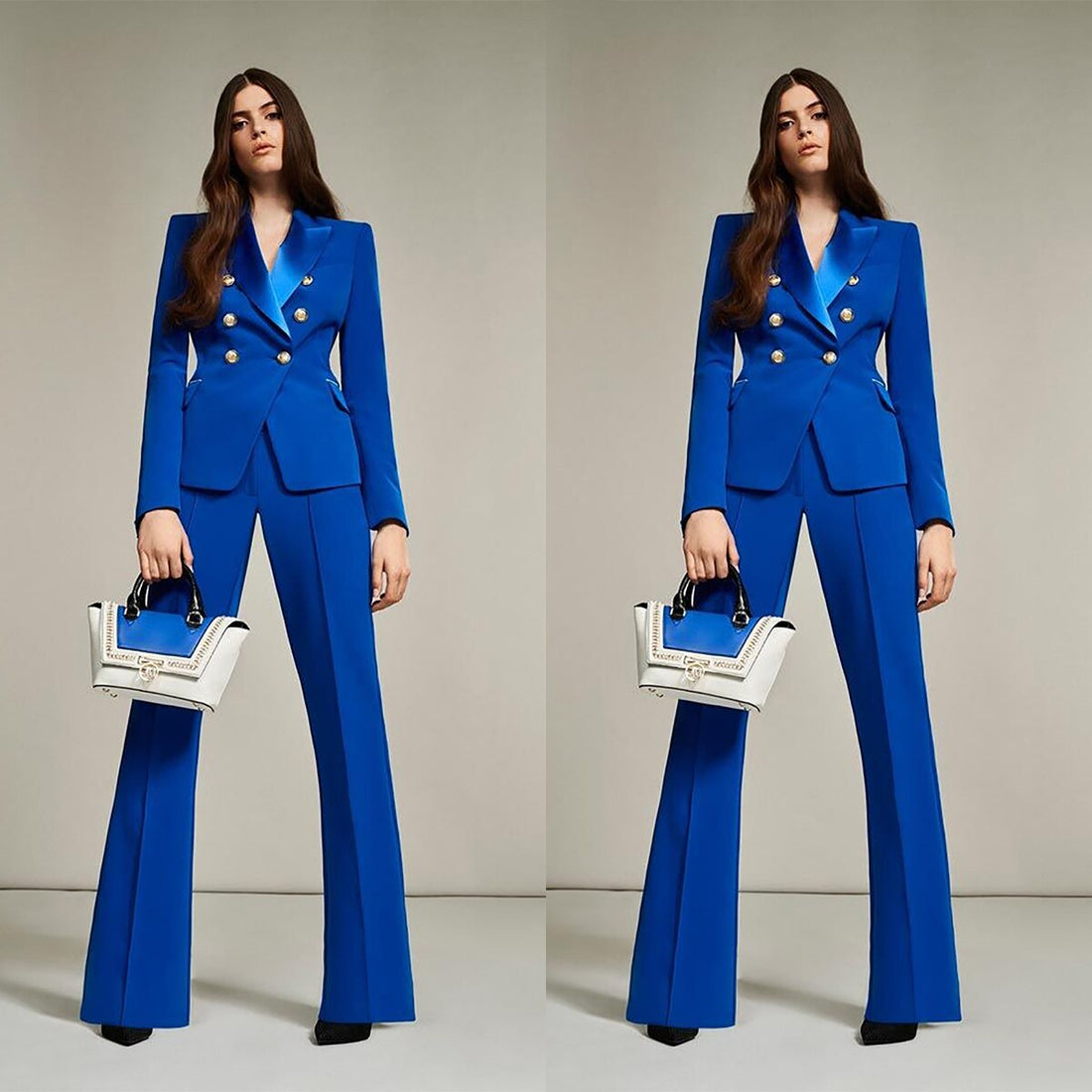 Royal Blue Mother of the Bride Suits 2 Pieces Women Prom Evening Formal Wear Tuxedos Blazer For Wedding(Jacket+Pants)