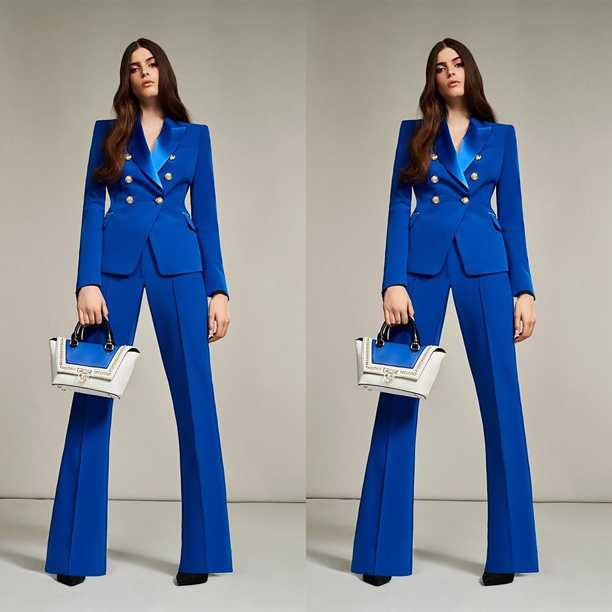 Trajes de 2 piezas para madre de la novia, color azul real, para fiesta de graduación, noche, esmoquin formal, blazer para boda (chaqueta + pantalón) 