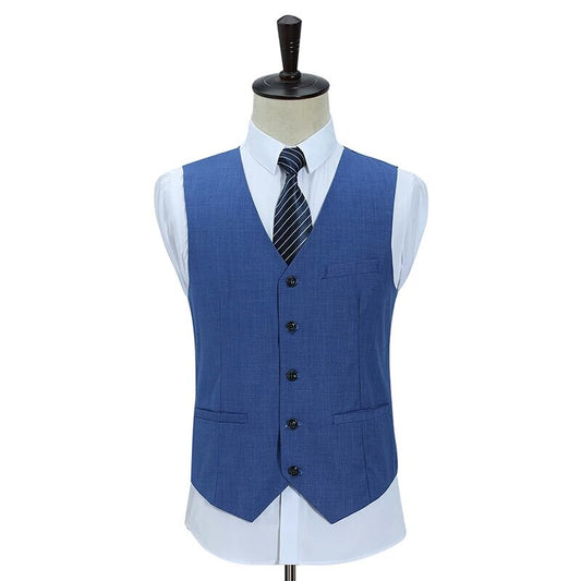 Traje de boda azul real con solapa de pico, blazer y pantalones para hombre, estilo clásico, 3 piezas 