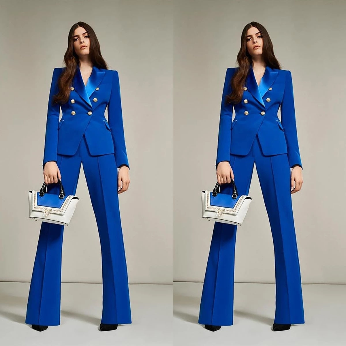 Royal Blue Women Suits 2 Pieces Mother of the Bride Women Prom Evening Formal Wear Tuxedos Blazer
