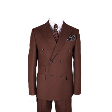 Costume homme rouge rouille avec coupe slim et revers pointus, veste et pantalon, pour mariage, bal, occasion formelle, 2 pièces