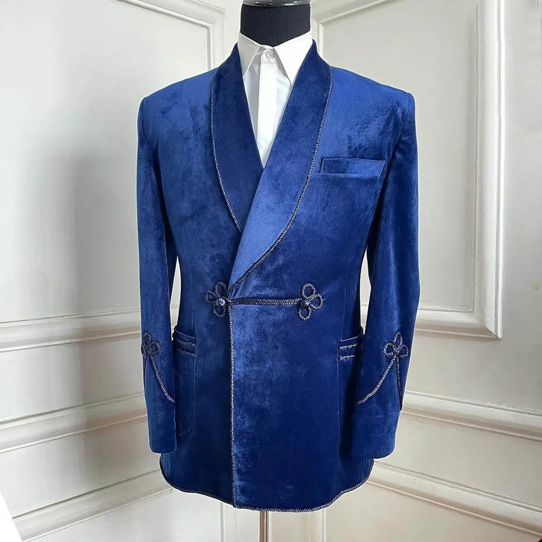 Bright Wedding Tuxedos Velvet 1 Piece Set Jacket Groom Suit Classic Fit Double Breasted  Evening Party Outfits Customized