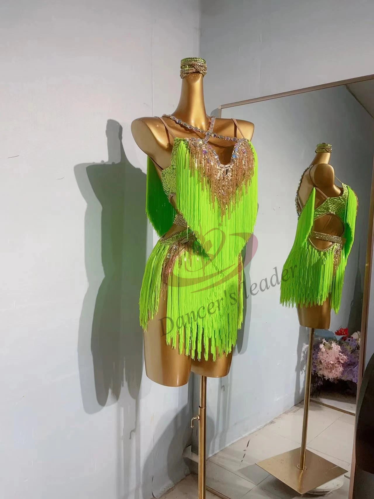 Latin Dance Competition Women's Clothing Children's High End Customized Strap Tassel Cha Tango Show Blackpool Dress