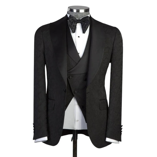 Business Man Tuxedos Formal Shawl Lapel One Button Men Suit Handsome 2 Piece Set Jacket Pants Evening Wedding Groom Customized